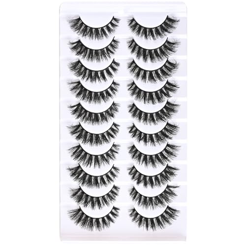 False Eyelash Set - Wispy Short Mink Strips for Natural Full Volume - Z28 Variation