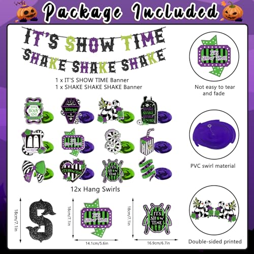Halloween Party Decorations Banner & Hanging Swirls - Spooky Indoor Decor
