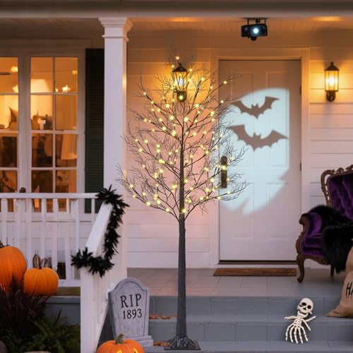 Lightshare 6FT Lighted Willow Tree with Warm White LED Lights - Black Variation