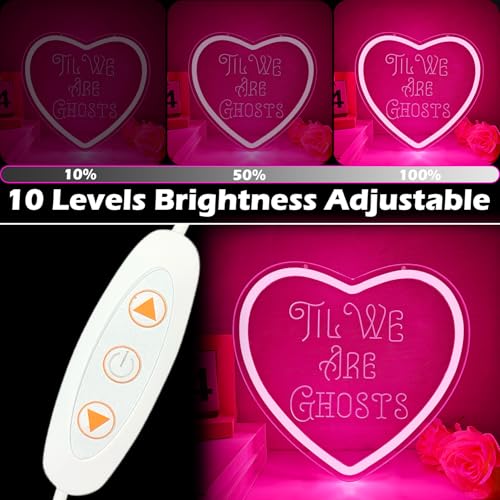 Heart Neon Sign Love Neon Wall Decor Dimmable Valentine's Day LED Light - Pink Heart