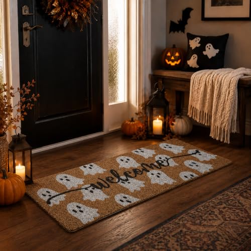 Halloween Ghost Welcome Door Mat 48x16 Inch Non Slip Front Entrance Rug - Variation: Ghost