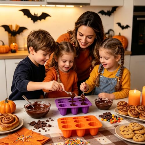 Halloween Ghost Silicone Mold 2 Pack for Chocolates Candies & Crafts