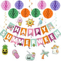 Summer Halloween Party Decorations Set - Banner, Swirls & Honeycomb Balls