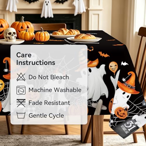 Ghost Bat Pumpkin Plaid Table Cloth 55x70 Inch - Fall Home Decor - Rectangular Variation of THIS listing