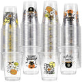 Halloween Disposable Plastic Cups Bulk - Pumpkin Design, 12oz, 100 Pack