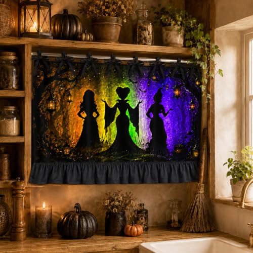 Hocus-Pocus Witches Oven Skirt Decoration - Halloween Kitchen Curtain