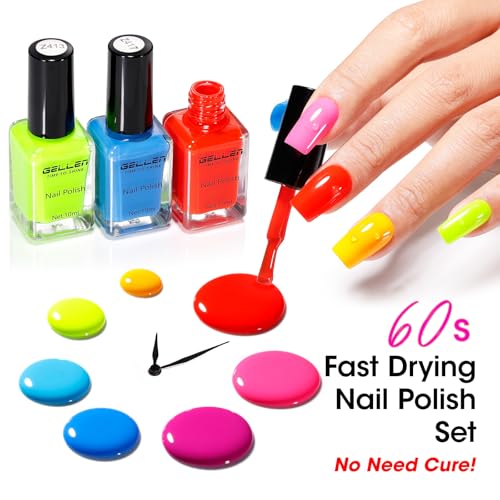 Neon Nail Polish Set - 12 Bright Colors, Quick Dry, Long-Lasting, Unapologetic Brights