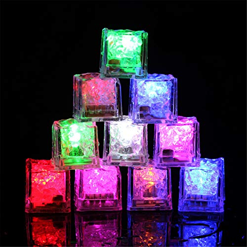 Waterproof LED Ice Cubes 48 Pack MultiColor Light Up Party & Wedding Decorations