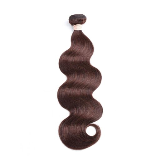 ALLRUN Brown Body Wave Bundle Human Hair 16 Inch Hair Weave Human Hair 1 Bundle 10A 100% Unprocessed Brazilian Remy Virgin Raw Hair Extensions 4# Color Reddish Brown