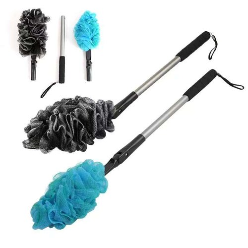 EASACE Back Scrubber for Shower Loofah with Long Handle, Adjustable Head with 1 Replacement Soft Loofa,Scrubber Sponge and Brush for Body,23″Loofah on a Stick for Men Women Bathing Accessories