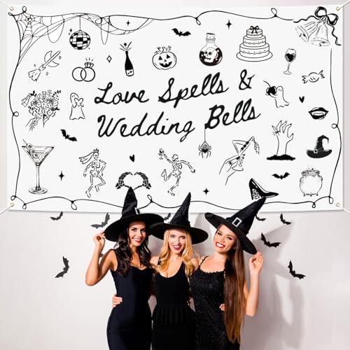 Love Spells & Wedding Bells Backdrop Tapestry for Wedding & Party Decor