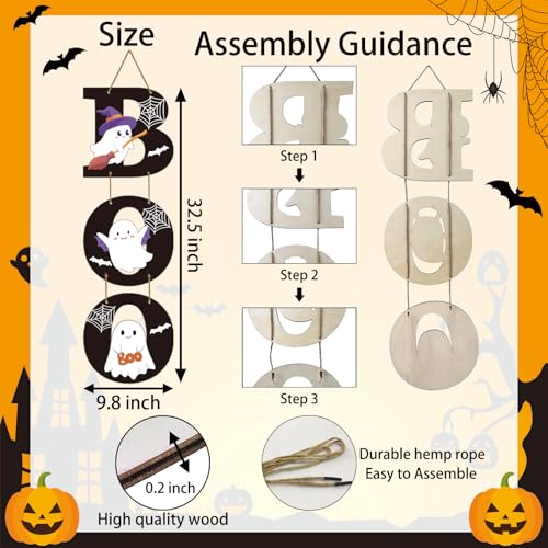 Halloween Door Decorations Ghost Boo Sign Wall Hanging Festive Decor