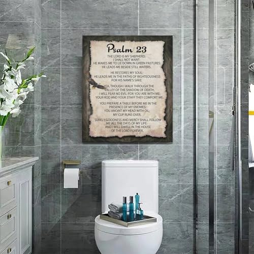 Psalm 23 Wall Art Canvas Print - Religious Scripture Scripture Wall Decor 24x20