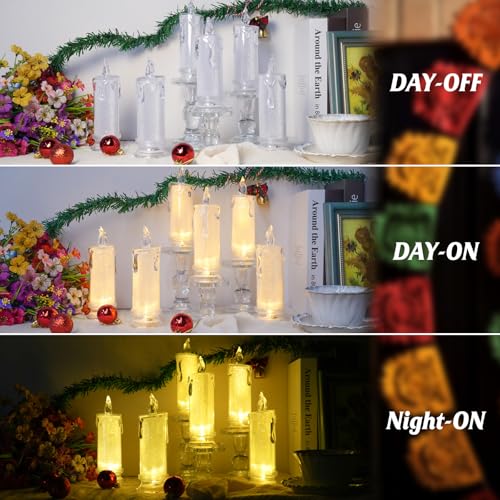 LED Flameless Candles Battery Operated 6 Pack - White, Safe & Realistic Flame Effect