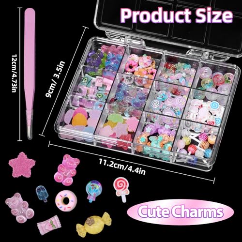 3D Acrylic Candy Nail Charms Set - Multicolor Lollipop Sweet Nail Art Decorations