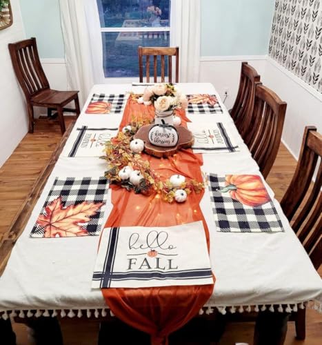 Burnt Orange Chiffon Table Runner 29x120 Inches - Rustic Wedding & Holiday Decor - Lightweight & Drapable | Each