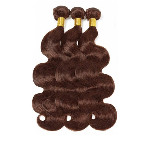 FuivJuix #4 Brown Bundles Body Wave Bundles Human Hair 14 16 18 Inch Brazilian Virgin Hair Chocolate Body Wave Bundle Human Hair Extensions 150 Gram