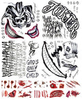 Joker Temporary Tattoos Set 14 Sheets Halloween Cosplay Costume Accessories - Joker Variation of THIS listing