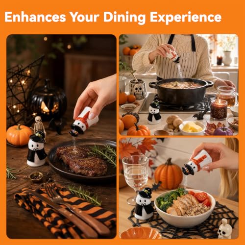 Halloween Ghost Salt and Pepper Shaker Set - Cute Fall Kitchen Decor
