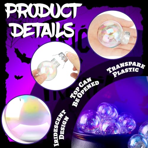 Halloween Iridescent Plastic Balls Set - 40 Pcs, 4 Sizes for Witch Cauldron & Decor