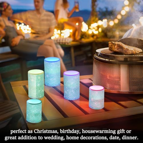 Color Changing Flameless Candles with Remote - Flickering LED Battery Operated Decor