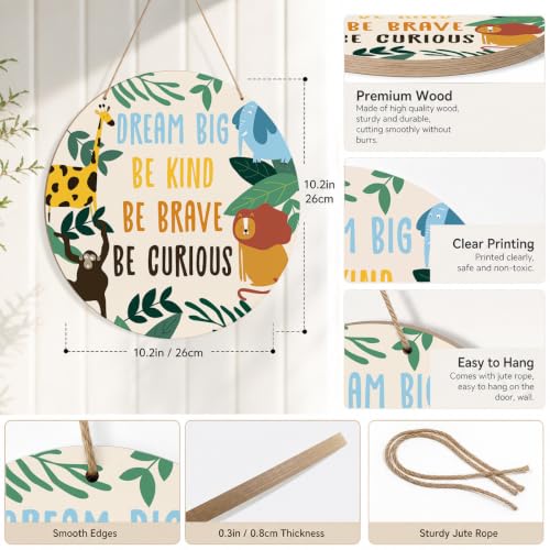 Baby Boy Nursery Wall Decor Wooden Hanging Sign Dream Big