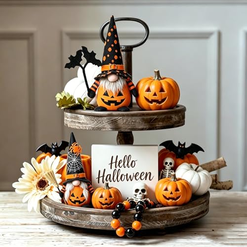 Halloween Plush Gnomes Decorations Set of 2 - Pumpkin Variation