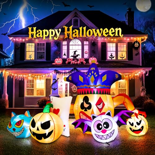 Halloween Inflatable Jack o' Lantern with Cat - 5FT Lighted Yard Decor - D202