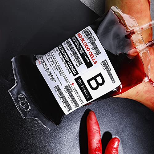 50 Reusable Halloween Blood Bags with Syringe - Party & Medical Decor