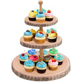 Rustic Wooden 3-Tier Cupcake Stand - Farmhouse Dessert Display