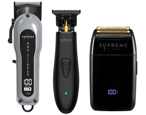 Supreme Trimmer 3-in-1 Barber Bundle | Pro Clipper Lite, DLC T-Shaper Trimmer, Crunch Lite Foil Shaver | Professional Beard Trimmer/Clipper Kit | Value Bundle 1