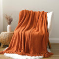 Burnt Orange Throw Blanket for Couch 50x60 Inches Cozy Soft Home Decor