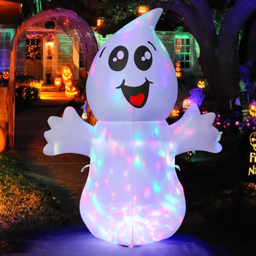 5 Ft Halloween Inflatable Ghost Decoration with LED Lights for Outdoor Yard