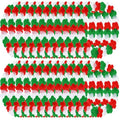 72 Pcs Holiday Hawaiian Flower Leis Bulk Tropical Necklace Decorations - Red White Green