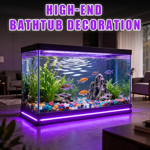 Purple LED Strip Lights 20Ft with Dimming Button - RGB Rope Lights for Decoration, Party, Cabinets