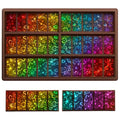 Holographic Silicone Chocolate Mold Rectangle & Heart - Rainbow Light Effect