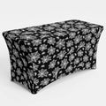 Halloween Spiderweb Tablecloth Set - 2 Pieces, 6 ft, Black & White Spider Web Pattern, Spandex Fabric, Spooky Party Decor - Variation of Spider