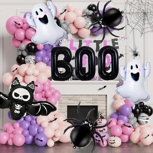 Halloween Black Boo Letter Ghost Bat Spider Foil Balloons - Party Decorations