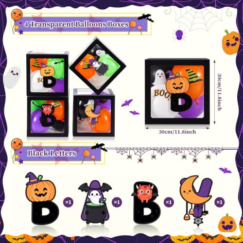 Halloween Baby Shower Balloon Box Set with Party Decorations - Black & Cute Variation