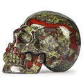Artistone 1.8-Inch Dragon Blood Stone Hand Carved Crystal Skull Decor Halloween Gift Variation of Skull-Dragon Blood Stone