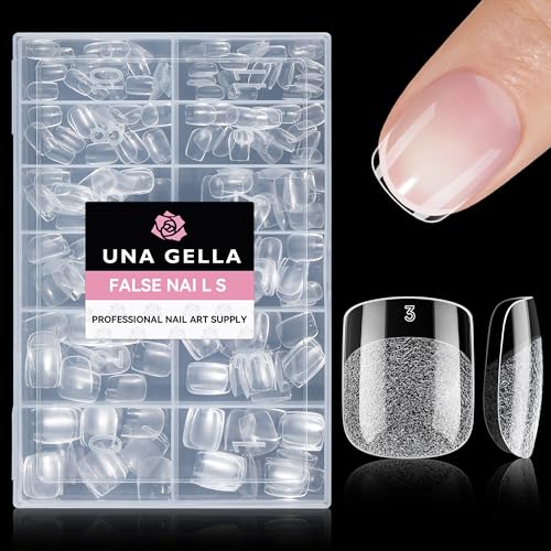 Extra Short Squoval Gel Nail Tips - 216pcs Pre-Shaped Half Matte, DIY Nails