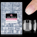 Extra Short Squoval Gel Nail Tips - 216pcs Pre-Shaped Half Matte, DIY Nails