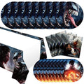 Venom Party Supplies 41 Pack Black - Plates, Napkins, Tablecloth for Birthday