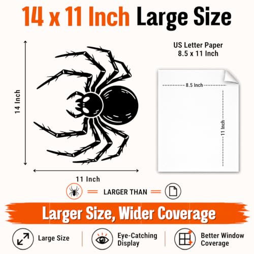 Large Halloween Spider Window Stickers Set - Scary Web Decor for Glass