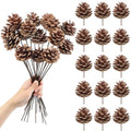 Natural Pine Cone Decorations - 15pcs 30cm Pine Cone Picks for Holiday & DIY Crafts