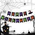 Halloween Banner Hanging Paper Garland - Black Halloween Party Decor
