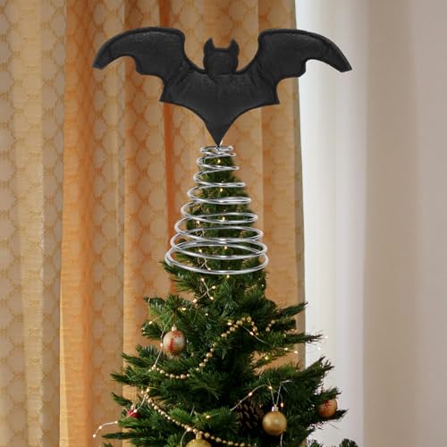 Halloween Bat Tree Topper - Gothic Black Miniature Holiday Decoration