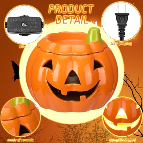 Halloween Pumpkin Wax Warmer - Electric Candle Melter for Autumn Decor