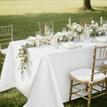 Romanstile White Tablecloth 90 x 156 Inch for 8ft Tables - Water & Wrinkle Resistant Polyester
