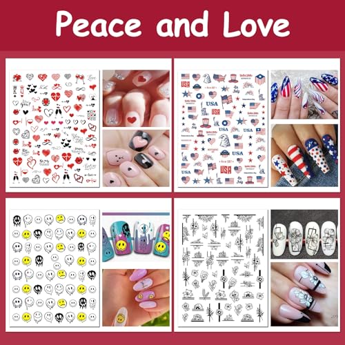 All Seasons Holiday Nail Stickers Pack - 24 Sheets for Year-Round Nail Art
